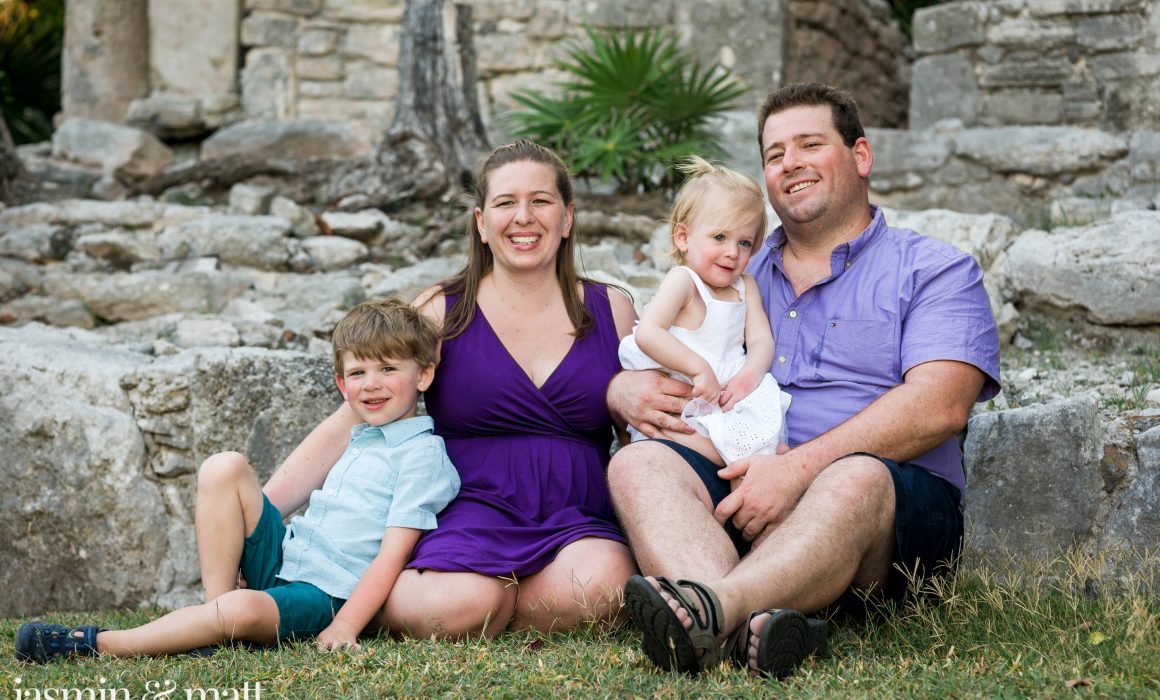 The Rhude Family Photo Session at Xaman-Ha Ruins in Playacar