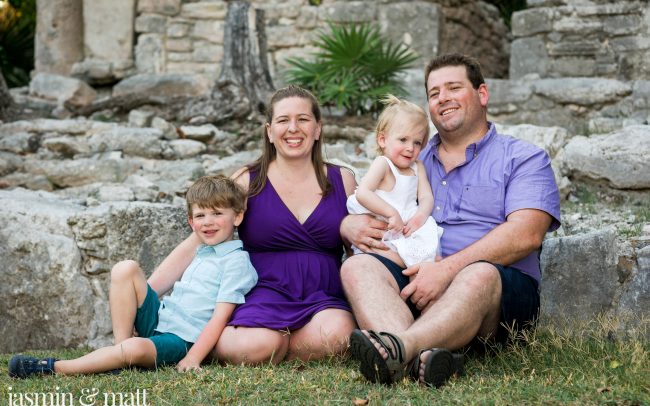 The Rhude Family Photo Session at Xaman-Ha Ruins in Playacar