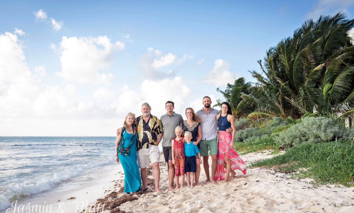 The Allen Family Photo session on Tankah Beach at Solimon Bay, Mexico