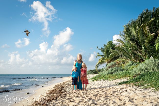 The Allen Family Photo session on Tankah Beach at Solimon Bay, Mexico
