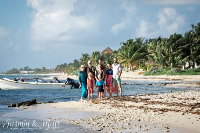 The Allen Family Photo session on Tankah Beach at Solimon Bay, Mexico