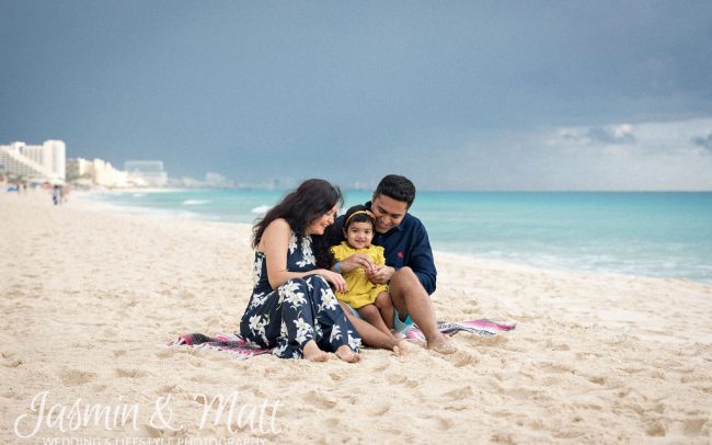 Kinjal, Mahesh & Kimaya - Playa Delfines Cancun Family Photography